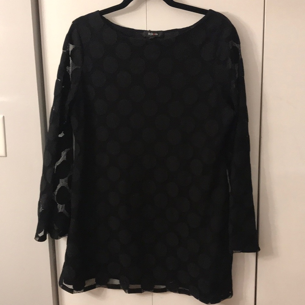 Black long sleeve tunic shirt